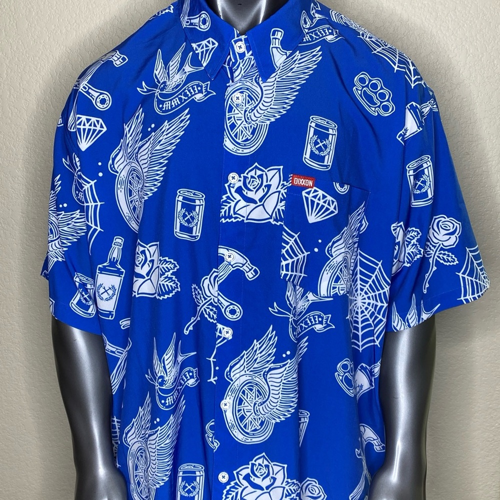 Dixxon Flannel Co The Blue Party Boy Party Shirt Button Up Size 4X